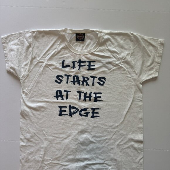 Vintage Y2K Harley Davidson 2000's Riders Edge Lakeland FL Women Large White Tee - Picture 2 of 7